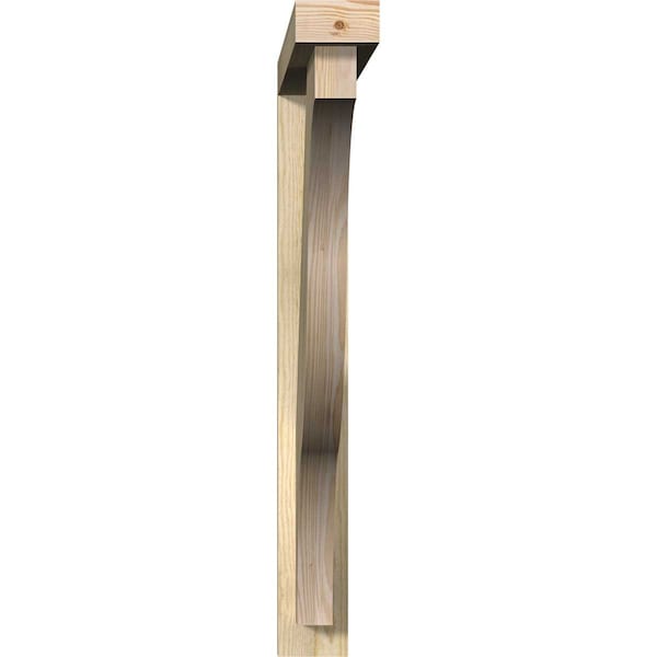 Funston Block Rough Sawn Bracket W/ Offset Brace, Douglas Fir, 4W X 34D X 34H